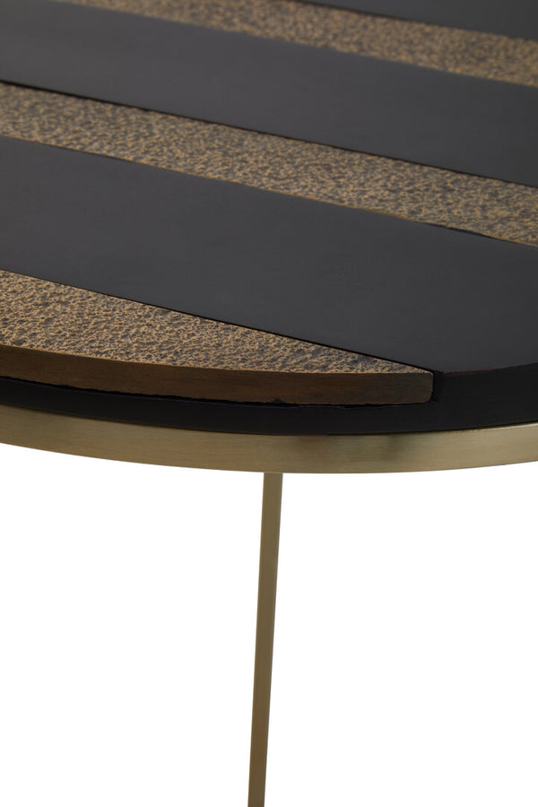 Aris Black And Gold Side Table detail image – Xshowhome furniture
