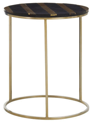 Aris Black And Gold Side Table detail image – Xshowhome furniture