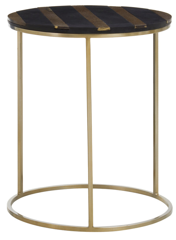 Aris Black And Gold Side Table detail image – Xshowhome furniture