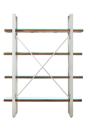 Kerala Natural Wood Four Tier Shelf Unit detail image – Xshowhome furniture