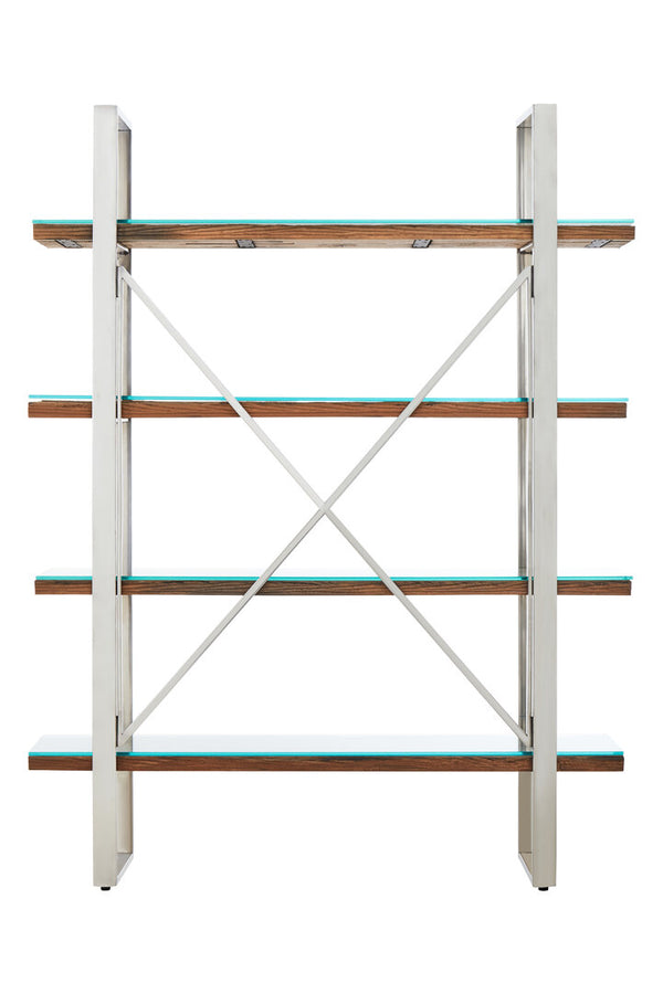 Kerala Natural Wood Four Tier Shelf Unit detail image – Xshowhome furniture