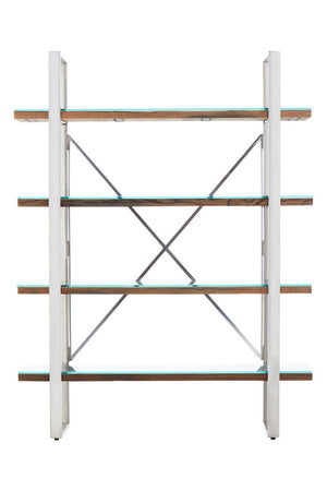 Kerala Natural Wood Four Tier Shelf Unit detail image – Xshowhome furniture