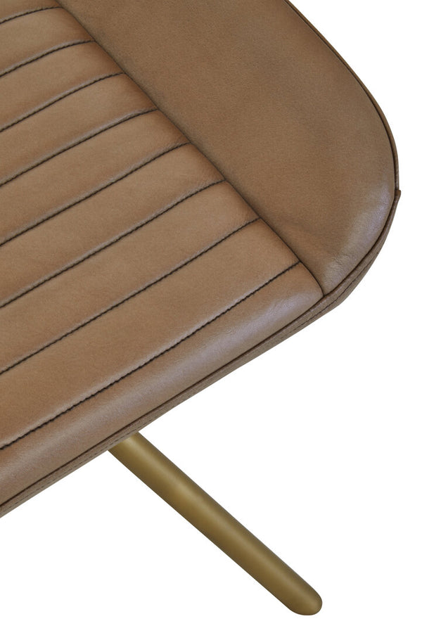 Buffalo Grey Leather Footstool detail image – Xshowhome furniture