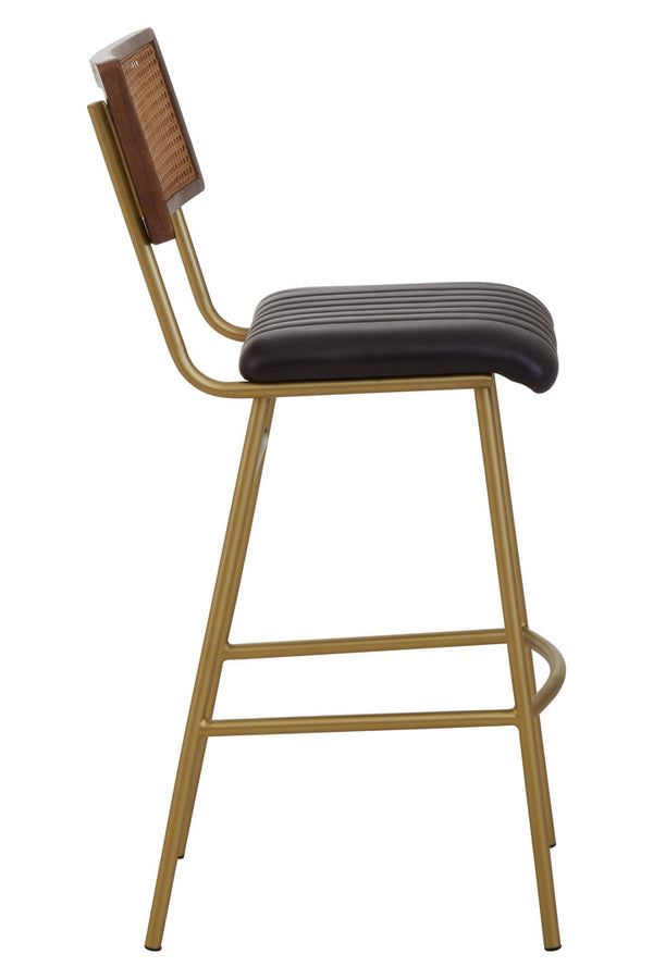 Buffalo Black Leather Bar Chair detail image – Xshowhome furniture