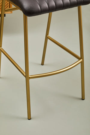 Buffalo Black Leather Bar Chair detail image – Xshowhome furniture