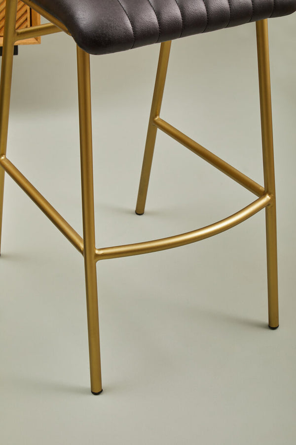 Buffalo Black Leather Bar Chair detail image – Xshowhome furniture