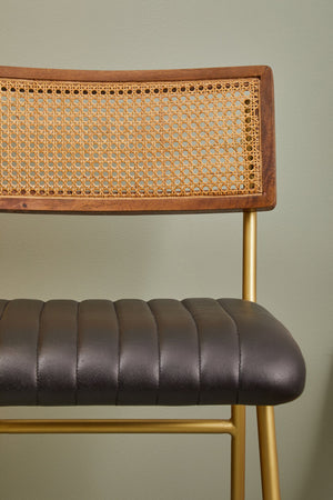 Buffalo Black Leather Bar Chair detail image – Xshowhome furniture