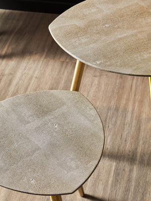 Cadio Set Of Two Shagreen Tables detail image – Xshowhome furniture