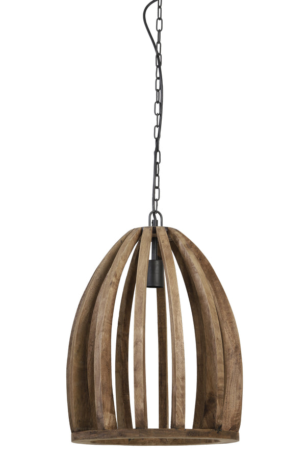 Hanging lamp Ø38x46 cm HARANKA wood dark brown | Light & Living