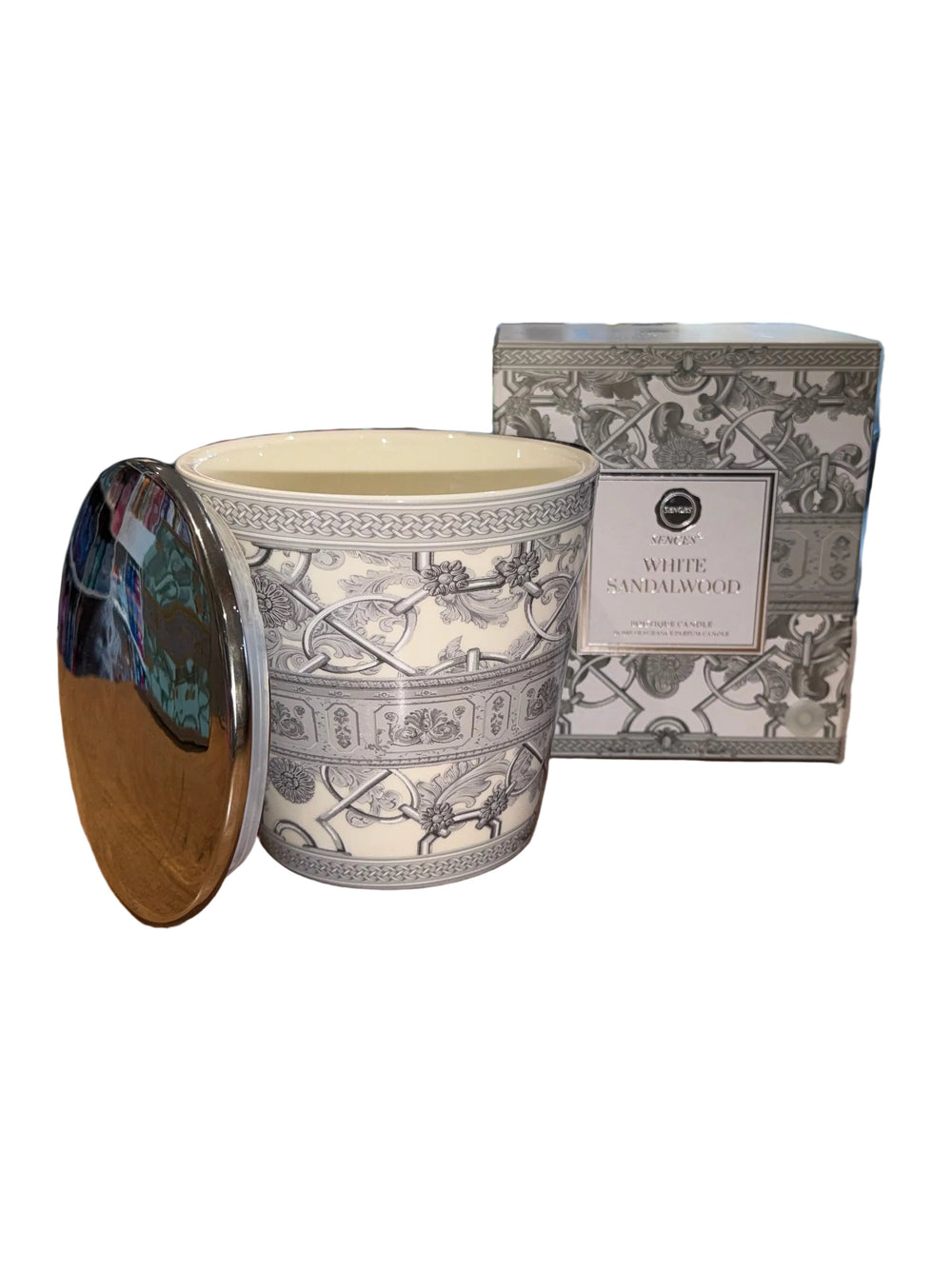 White Sandalwood Ribbed Candle