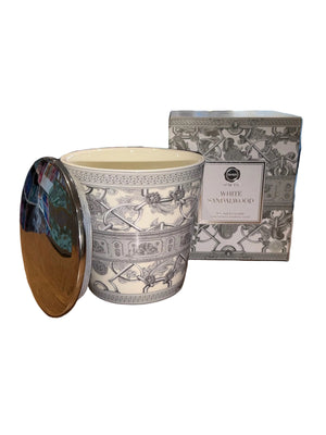 White Sandalwood Ribbed Candle