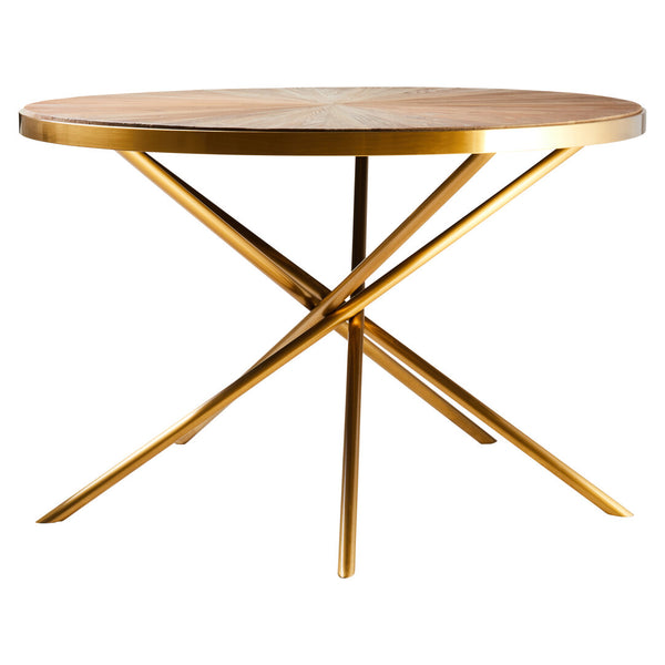 Jana Round Fir Wood Dining Table with Splayed Legs detail image – Xshowhome furniture
