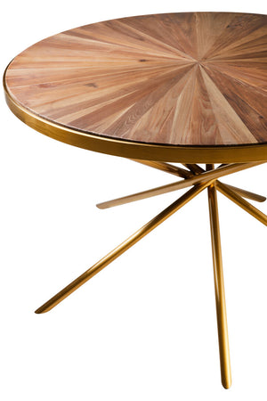 Jana Round Fir Wood Dining Table with Splayed Legs detail image – Xshowhome furniture