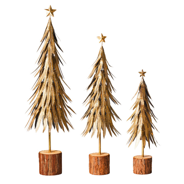 Feathered Metal Gold Tree Sculpture 57cm by Libra, image 3