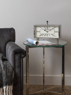 Nebolo Nickel Rectangular Table Clock by Libra, image 2