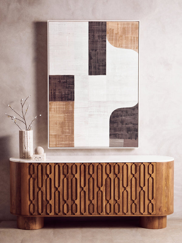 Astratto Neutral Abstract Textured Canvas Wall Art detail image – Xshowhome furniture