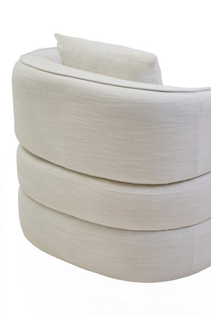 Bilani Cream Linen Effect Curved Chair detail image – Xshowhome furniture
