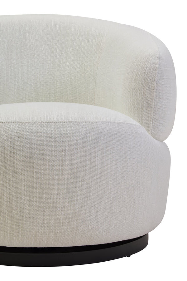 Bordo Textured Cream Curved Swivel Chair detail image – Xshowhome furniture