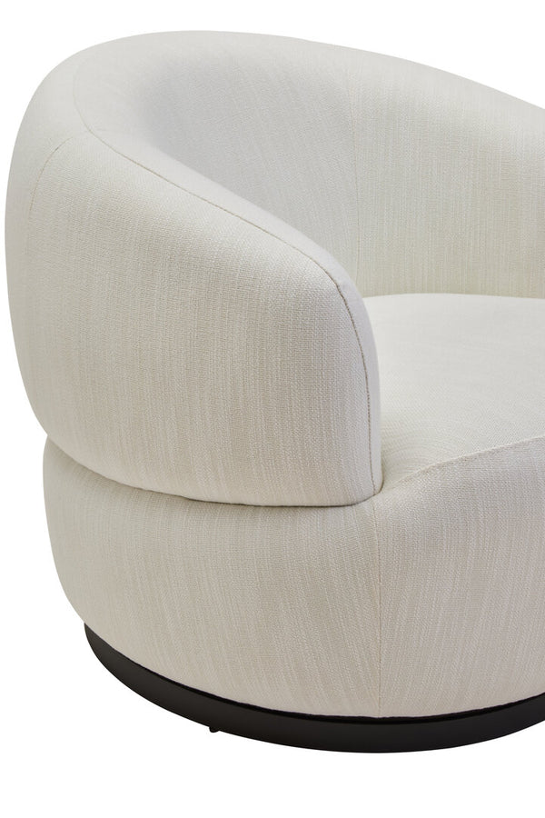 Bordo Textured Cream Curved Swivel Chair detail image – Xshowhome furniture