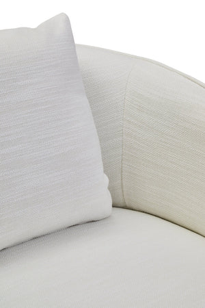 Bilani Cream Linen Effect Curved Chair detail image – Xshowhome furniture