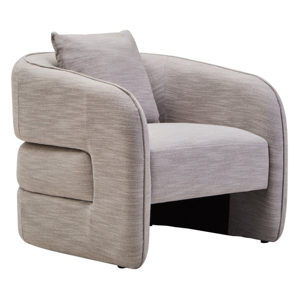Bilani Grey Linen Effect Curved Chair detail image – Xshowhome furniture