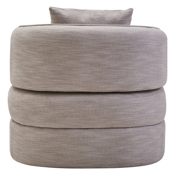 Bilani Grey Linen Effect Curved Chair detail image – Xshowhome furniture