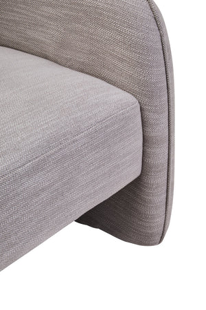 Bilani Grey Linen Effect Curved Chair detail image – Xshowhome furniture