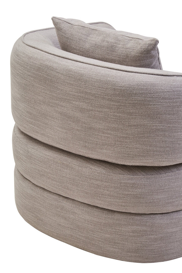 Bilani Grey Linen Effect Curved Chair detail image – Xshowhome furniture
