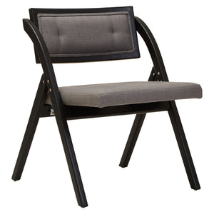 Cebu Grey and Black Elm Wood Folding Chair detail image – Xshowhome furniture