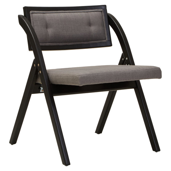 Cebu Grey and Black Elm Wood Folding Chair detail image – Xshowhome furniture