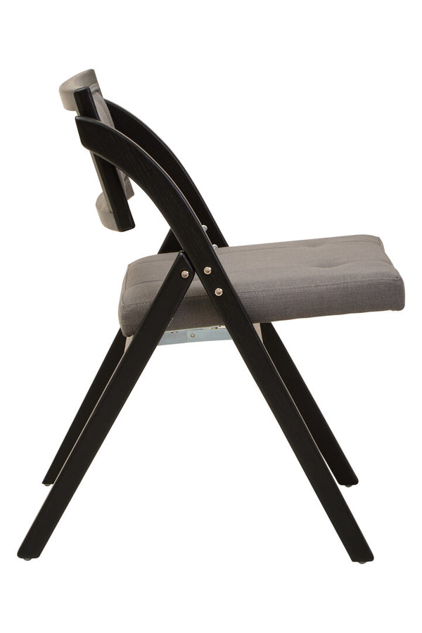 Cebu Grey and Black Elm Wood Folding Chair detail image – Xshowhome furniture