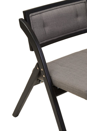 Cebu Grey and Black Elm Wood Folding Chair detail image – Xshowhome furniture