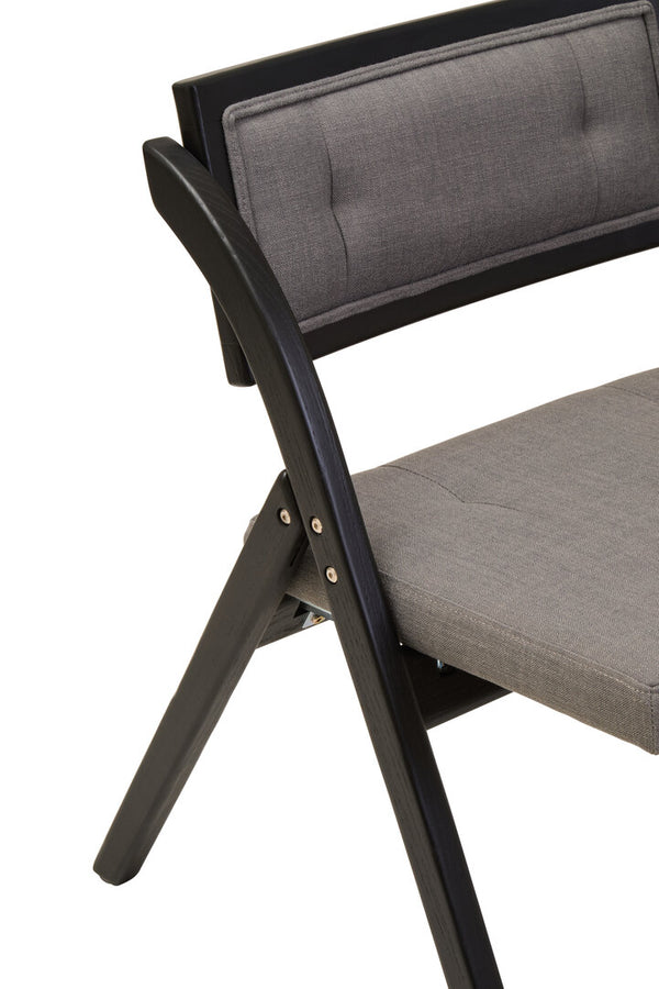 Cebu Grey and Black Elm Wood Folding Chair detail image – Xshowhome furniture