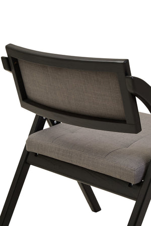 Cebu Grey and Black Elm Wood Folding Chair detail image – Xshowhome furniture