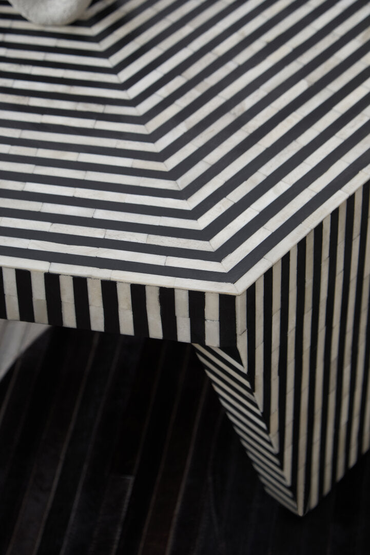 Fusion Striped Bone Inlay Coffee Table – Xshowhome furniture
