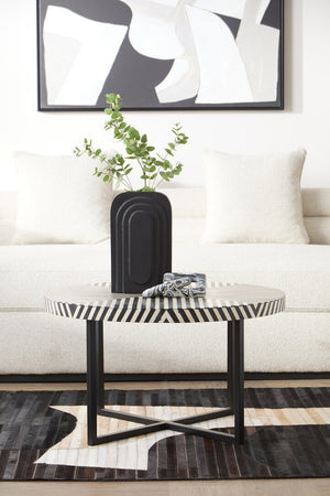 Boho Bone Inlay Coffee Table with Metal Legs detail image – Xshowhome furniture