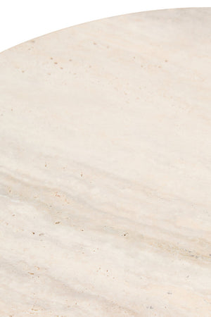 Palermo Travertine Top Round Side Table detail image – Xshowhome furniture