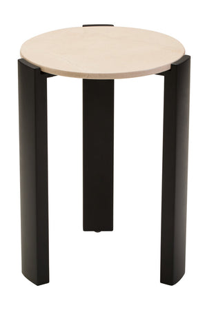 Palermo Cream Marble Top Round Side Table detail image – Xshowhome furniture