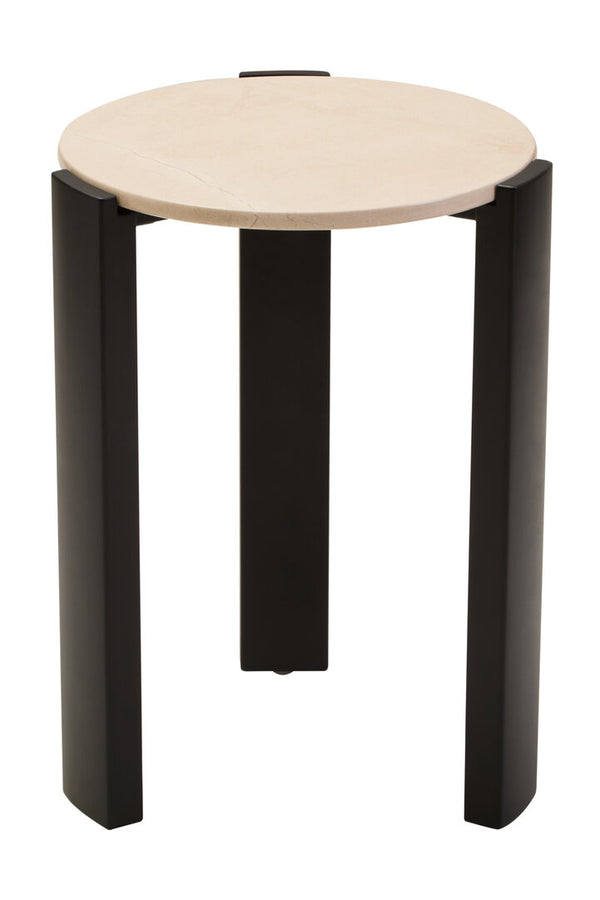 Palermo Cream Marble Top Round Side Table detail image – Xshowhome furniture