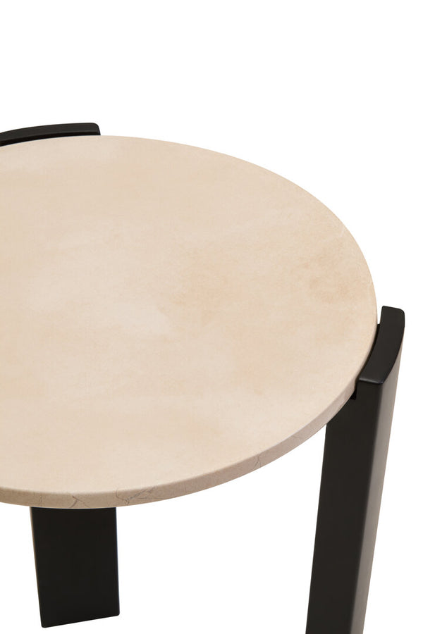 Palermo Cream Marble Top Round Side Table detail image – Xshowhome furniture