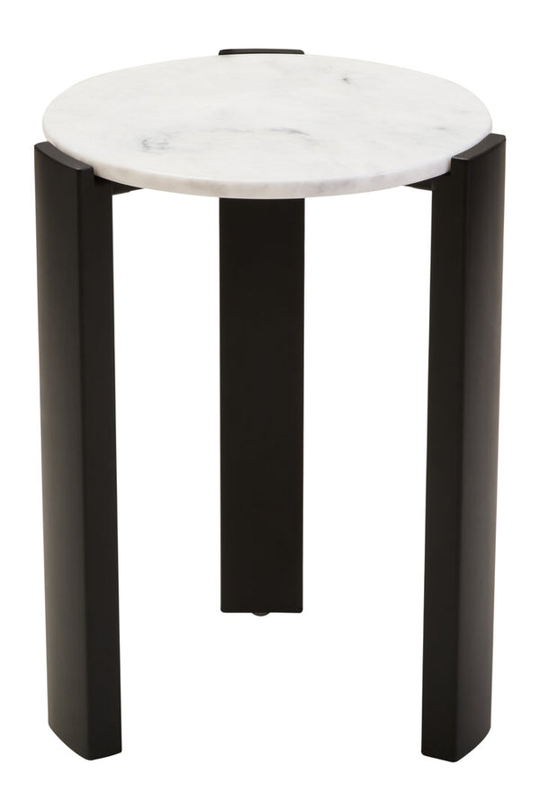 Palermo White Marble Top Round Side Table detail image – Xshowhome furniture