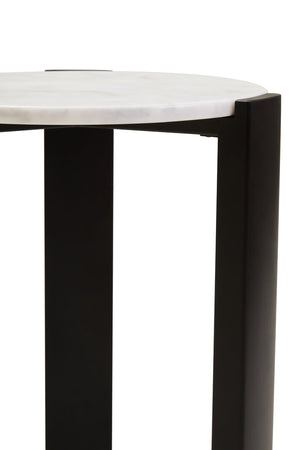 Palermo White Marble Top Round Side Table detail image – Xshowhome furniture