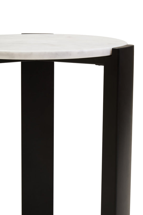 Palermo White Marble Top Round Side Table detail image – Xshowhome furniture