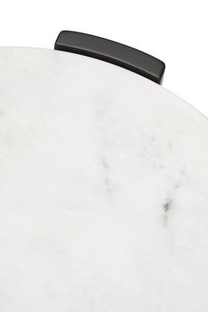Palermo White Marble Top Round Side Table detail image – Xshowhome furniture
