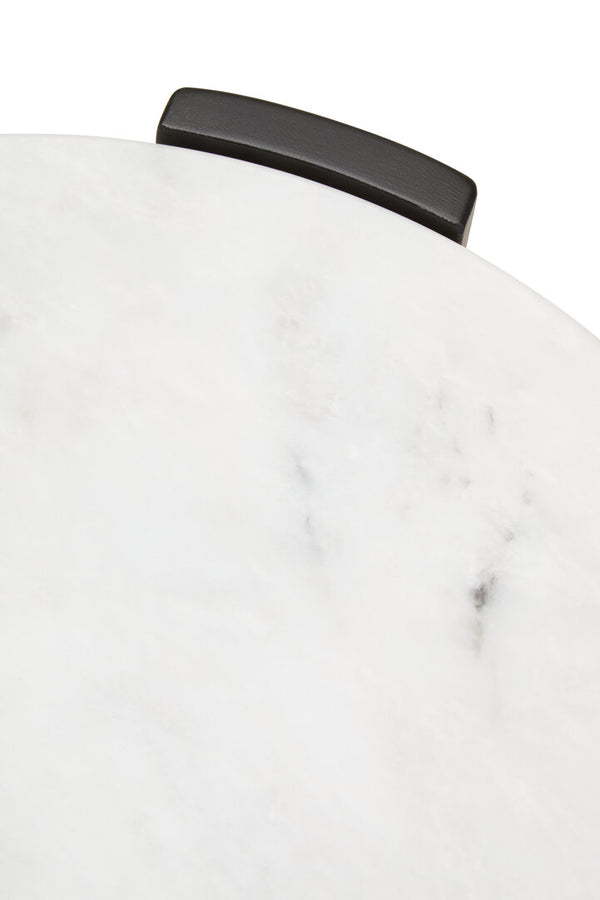 Palermo White Marble Top Round Side Table detail image – Xshowhome furniture