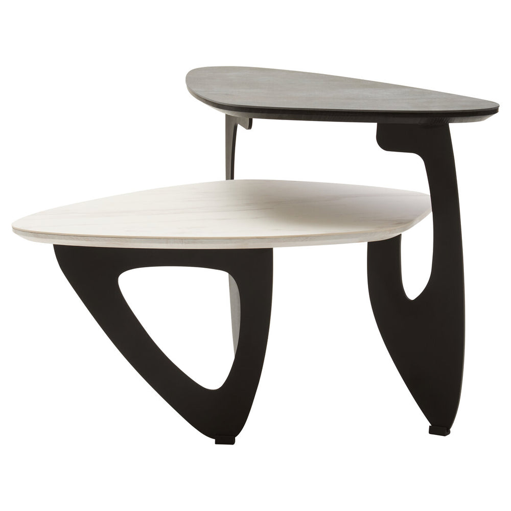 Imperia 2 Tier Small Asymmetrical Ceramic Coffee Table – Xshowhome furniture