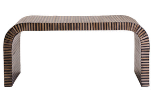 Bambusa Bamboo Inlay Curved Coffee Table detail image – Xshowhome furniture