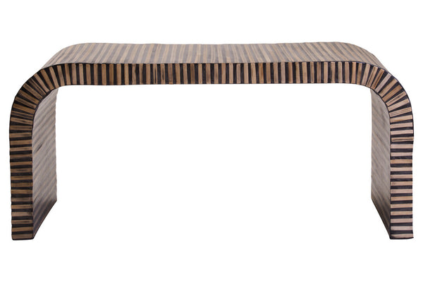 Bambusa Bamboo Inlay Curved Coffee Table detail image – Xshowhome furniture