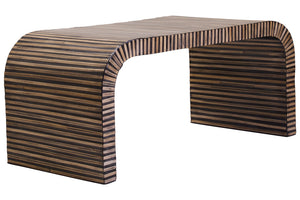 Bambusa Bamboo Inlay Curved Coffee Table detail image – Xshowhome furniture