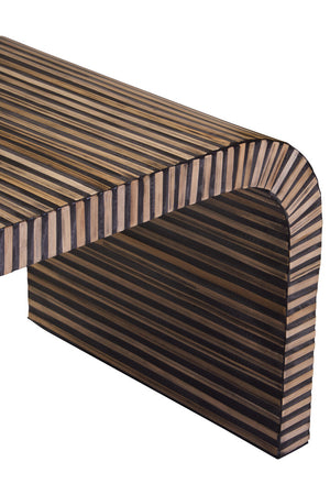 Bambusa Bamboo Inlay Curved Coffee Table detail image – Xshowhome furniture